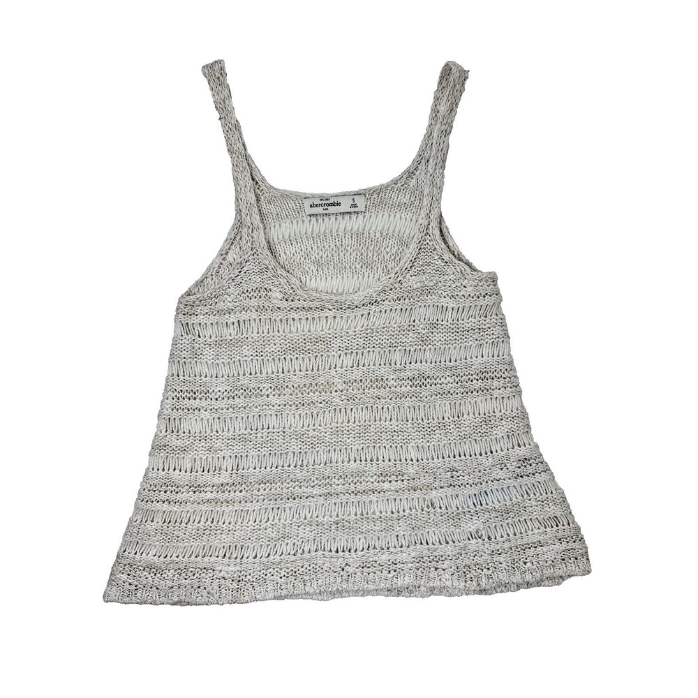 ABERCROMBIE Kids Knit Tunic Tank Sweater Cream Stretch Sleeveless Top Girls Sz S